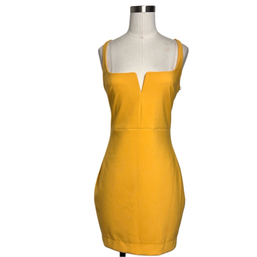 LIKELY Yellow Mini Bodycon Dress